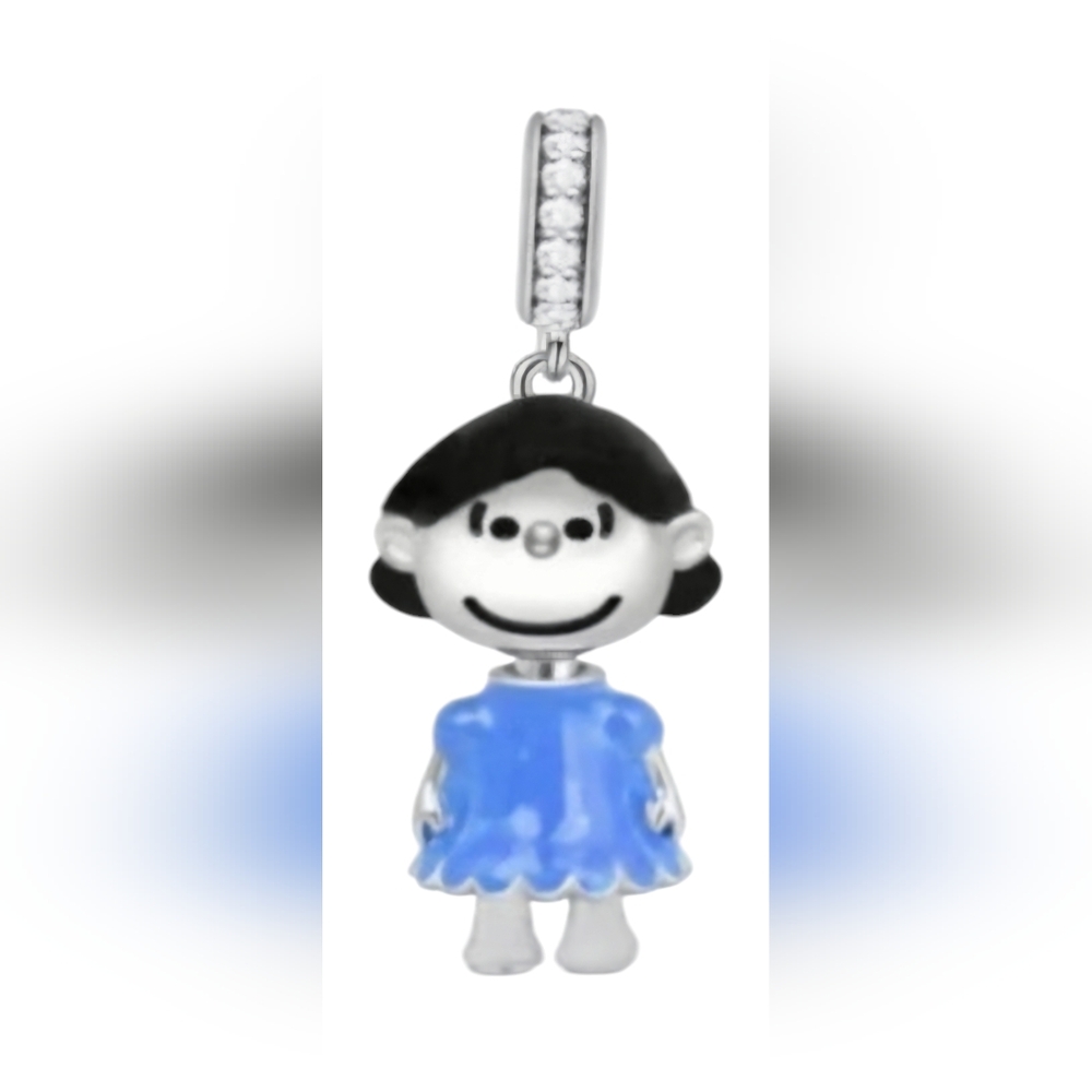 🎆LINX DISCONTINUED Peanuts Silver Lucy Snoopy Dangle Bracelet Charm